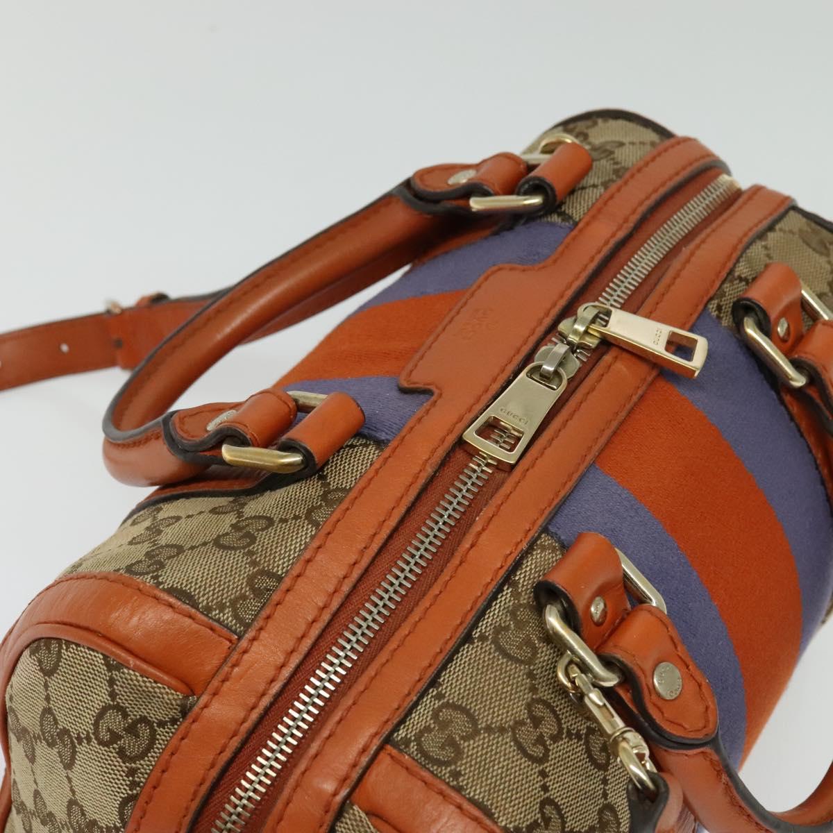 GUCCI GG Canvas Hand Bag 2way Beige Gold 269876 Auth 141858