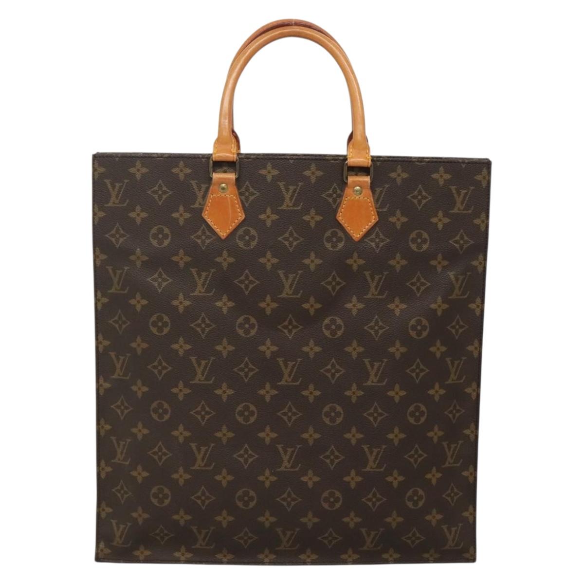LOUIS VUITTON Monogram Sac Plat Hand Bag M51140 LV Auth 141860