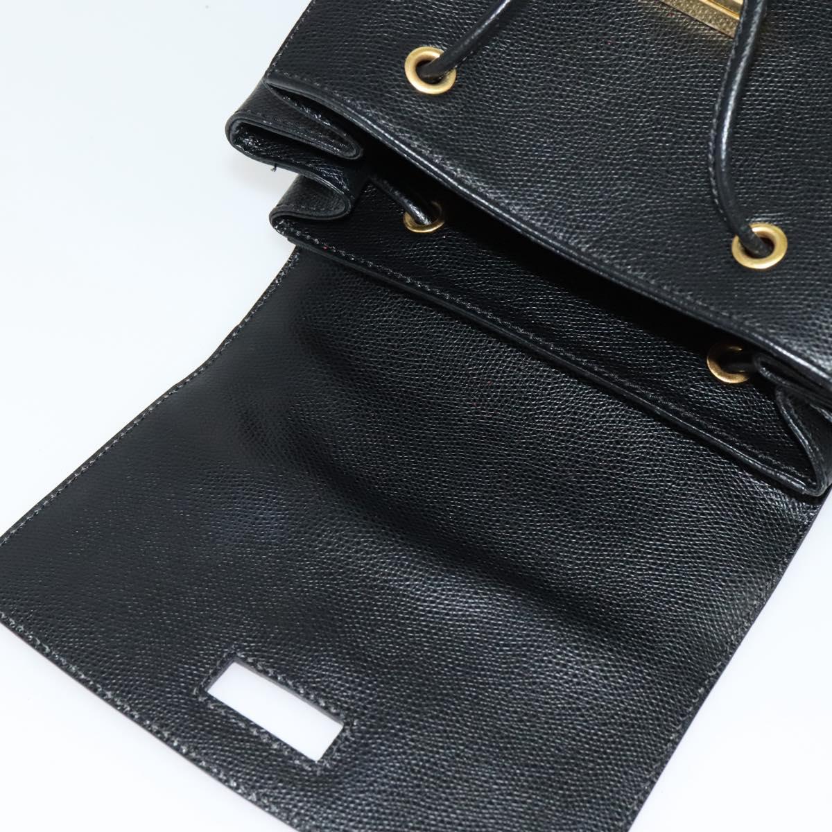 CELINE Backpack Leather Black Gold Auth 141872