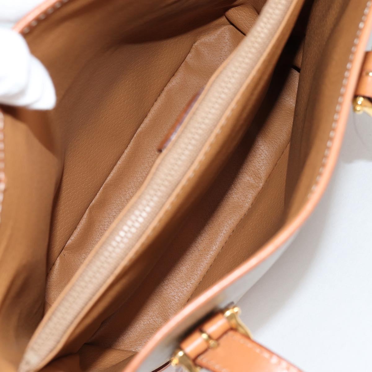 CELINE Macadam Canvas Tote Bag PVC Beige Gold Auth 141894V