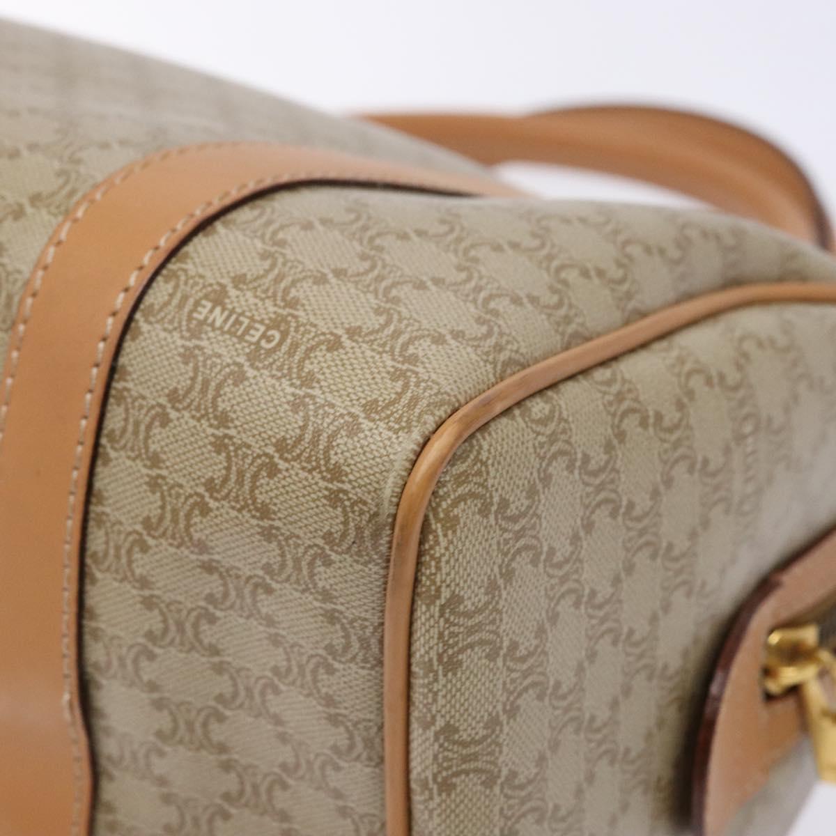 CELINE Macadam Canvas Hand Bag PVC Beige Gold Auth 141895V