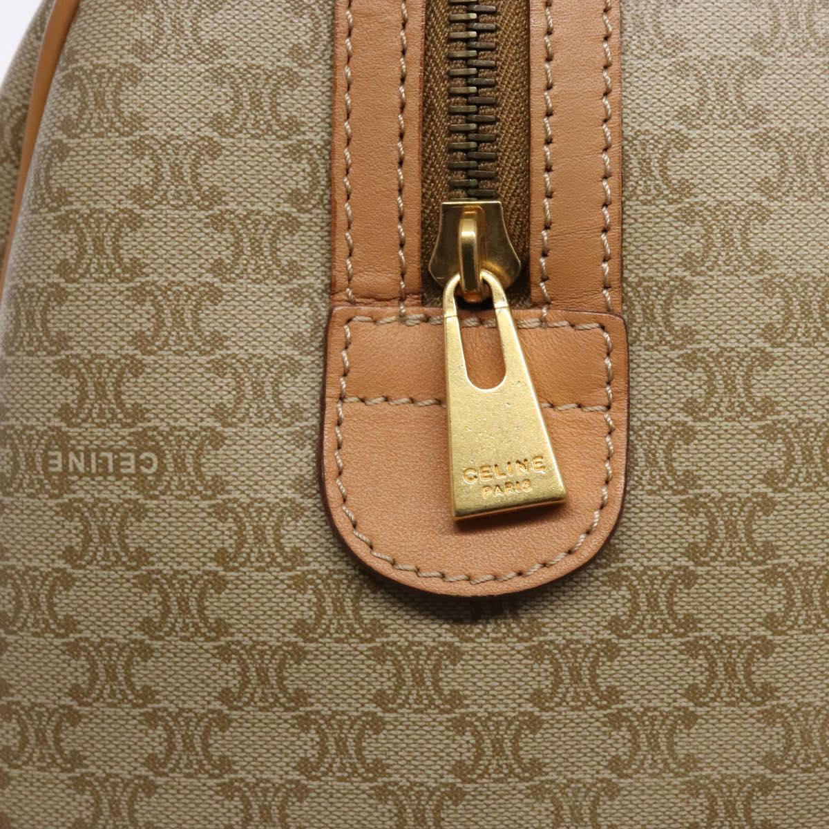 CELINE Macadam Canvas Hand Bag PVC Beige Gold Auth 141895V