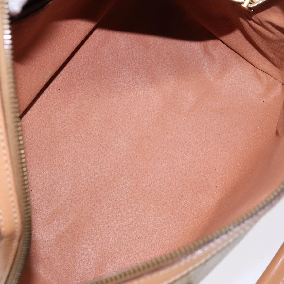 CELINE Macadam Canvas Hand Bag PVC Beige Gold Auth 141895V