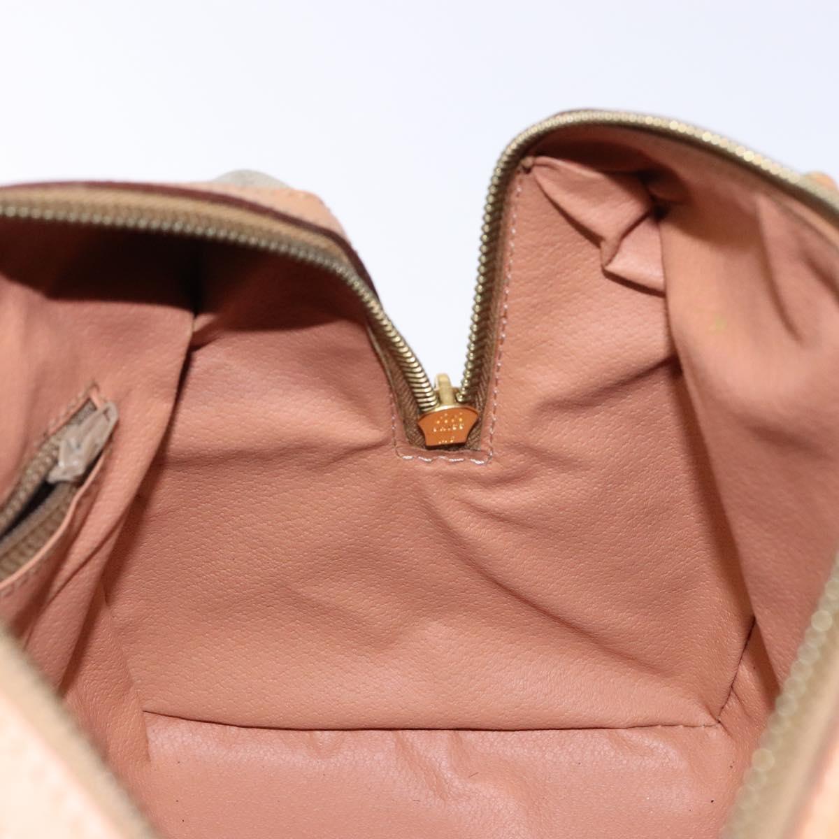 CELINE Macadam Canvas Hand Bag PVC Beige Gold Auth 141895V