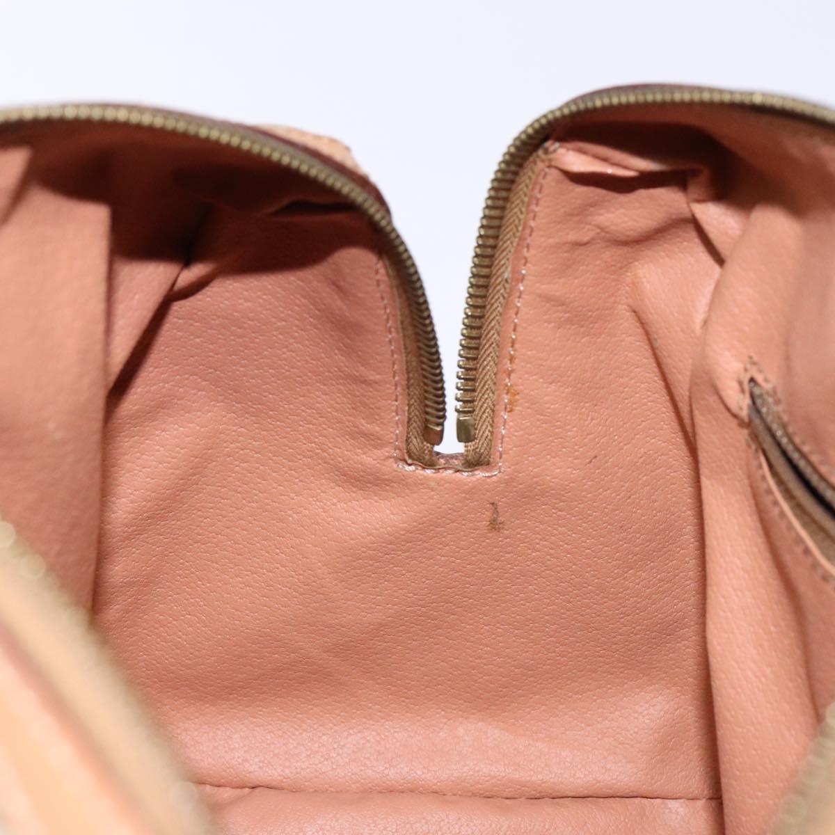 CELINE Macadam Canvas Hand Bag PVC Beige Gold Auth 141895V