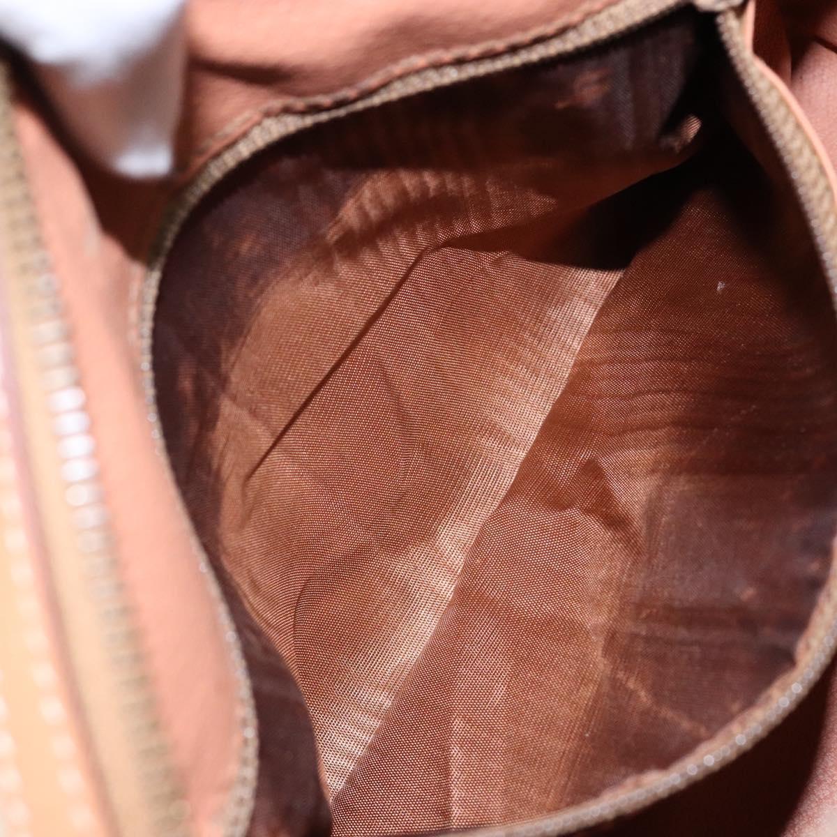 CELINE Macadam Canvas Hand Bag PVC Beige Gold Auth 141895V