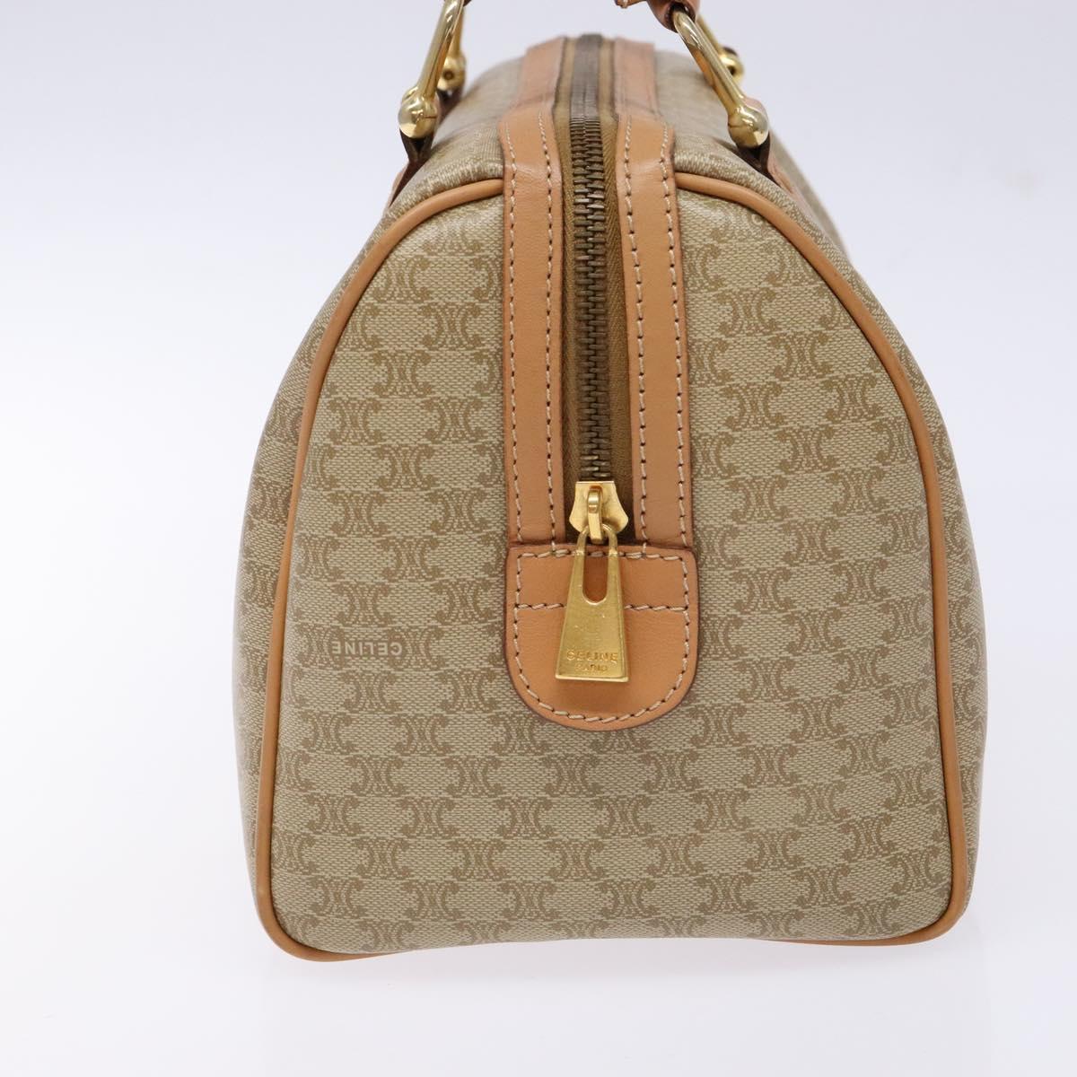 CELINE Macadam Canvas Hand Bag PVC Beige Gold Auth 141895V