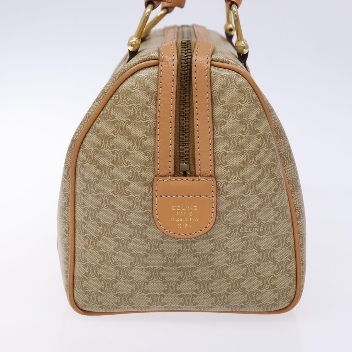 CELINE Macadam Canvas Hand Bag PVC Beige Gold Auth 141895V