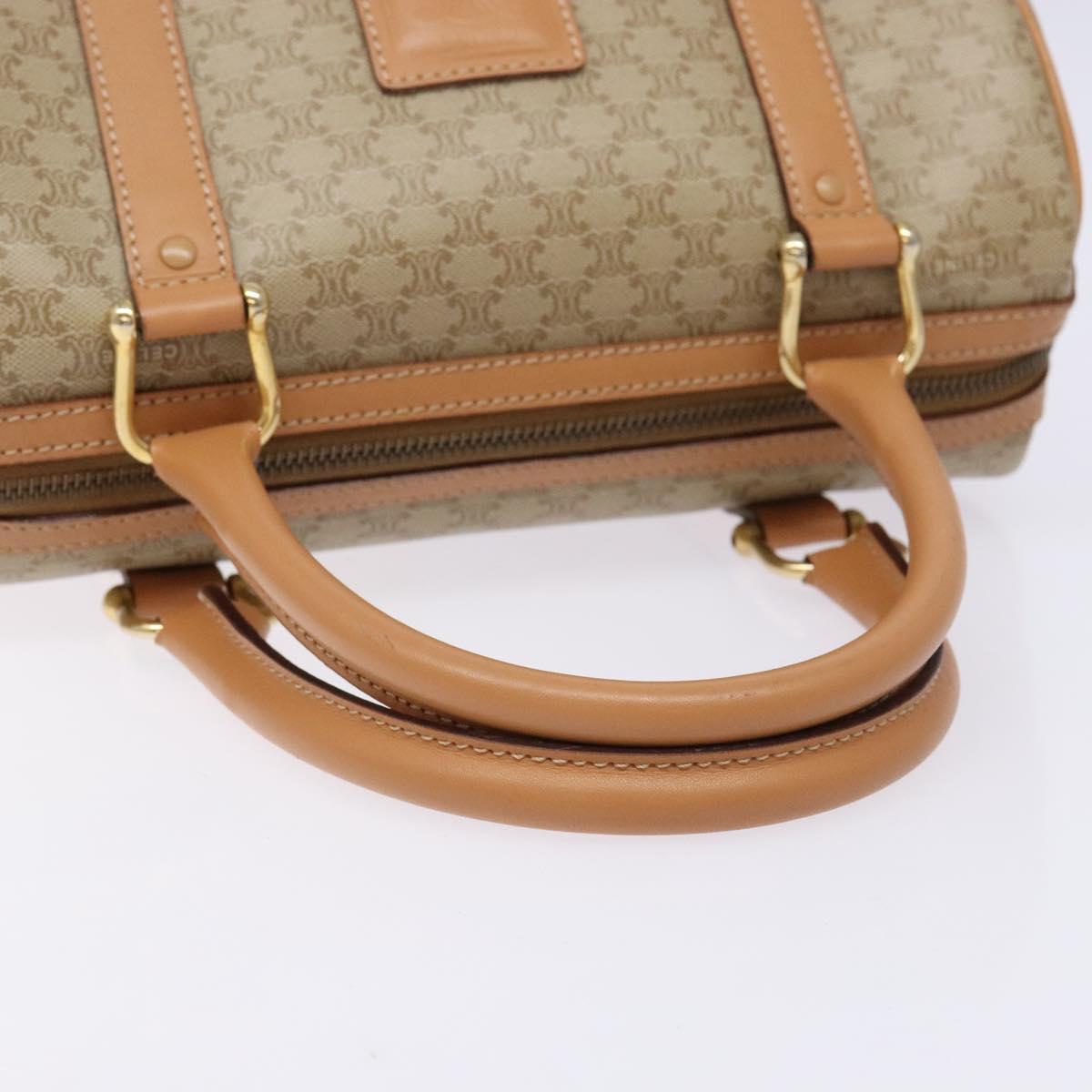 CELINE Macadam Canvas Hand Bag PVC Beige Gold Auth 141895V