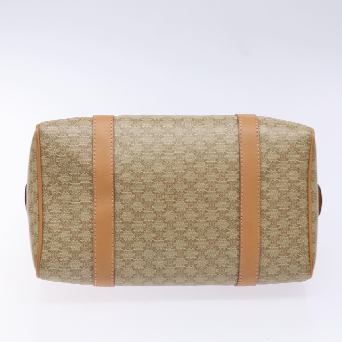 CELINE Macadam Canvas Hand Bag PVC Beige Gold Auth 141895V