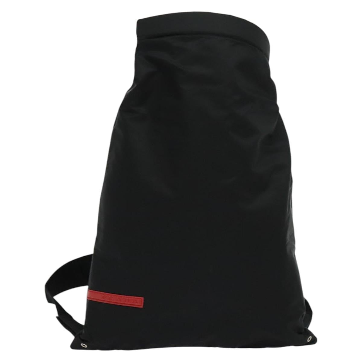 PRADA Sports Backpack Nylon Black Silver Auth 141902