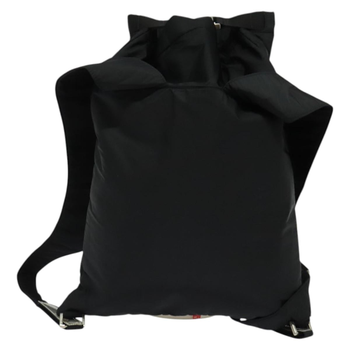 PRADA Sports Backpack Nylon Black Silver Auth 141902