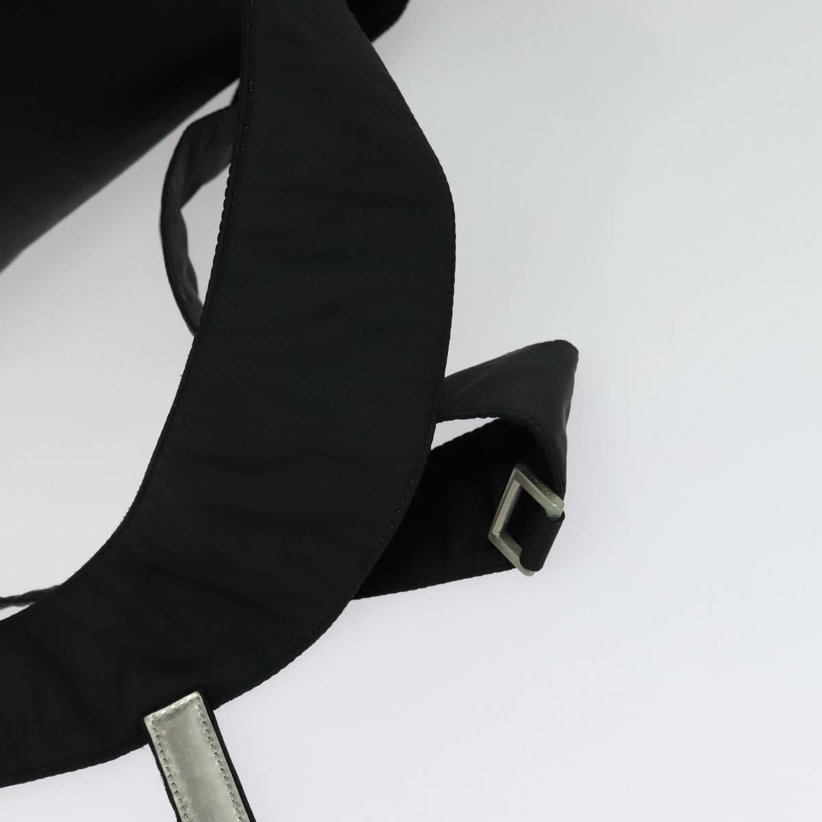 PRADA Sports Backpack Nylon Black Silver Auth 141902