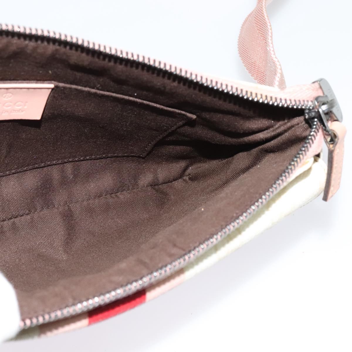 GUCCI GG Supreme Sherry Line Waist bag PVC White Silver 189815 Auth 141909