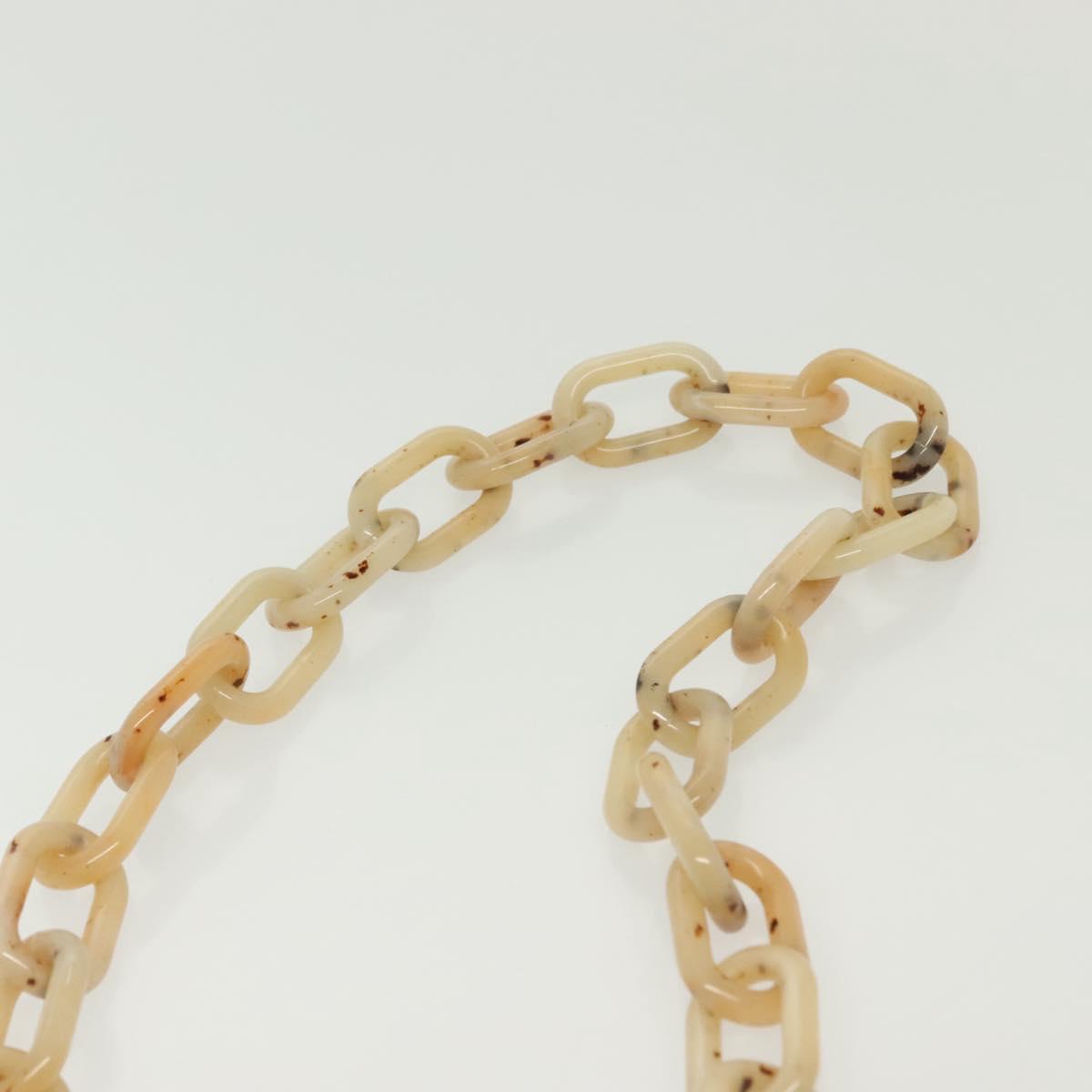 PRADA Chain Shoulder Bag Leather Beige Auth 141913