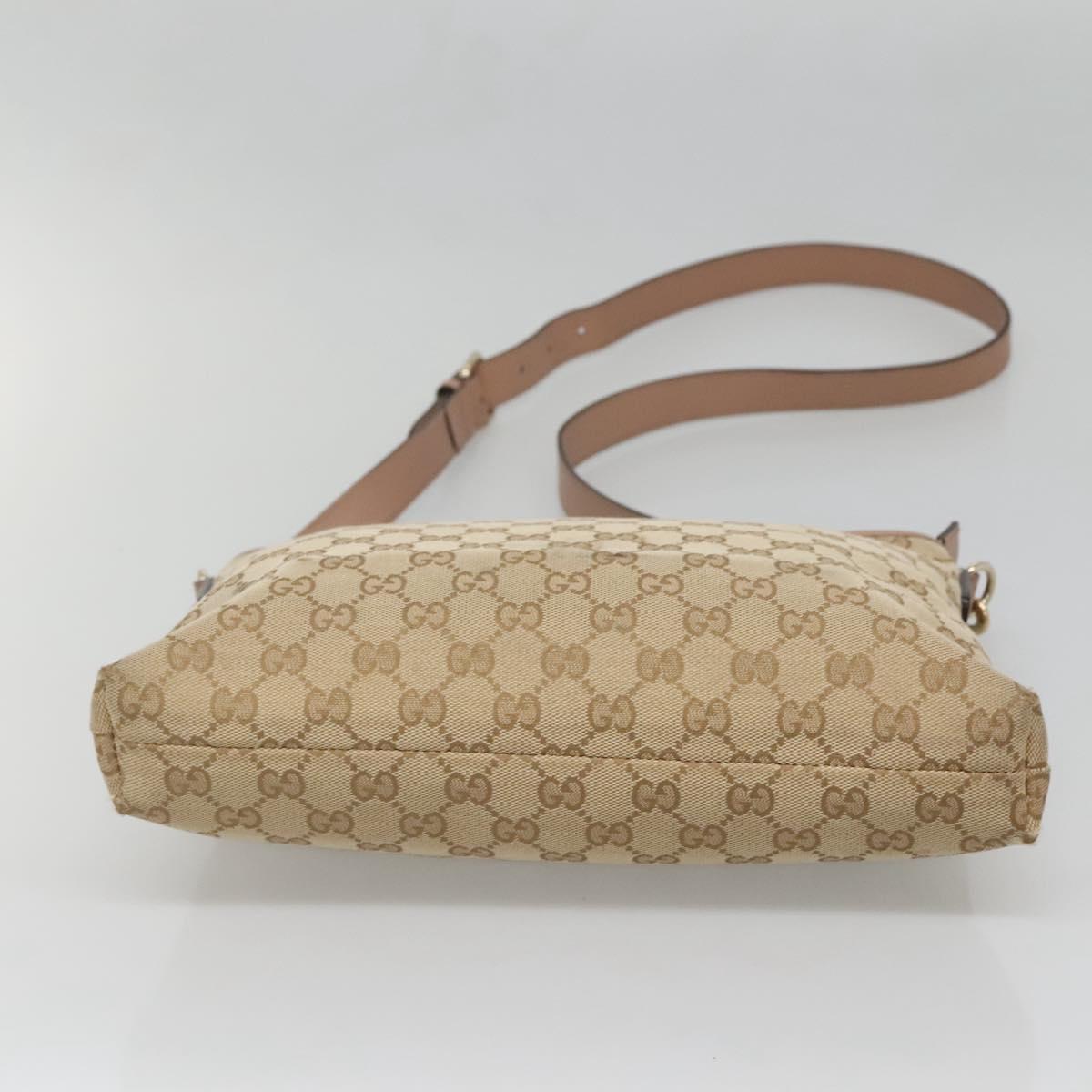 GUCCI GG Canvas Shoulder Bag Beige Gold 388924 Auth 141915