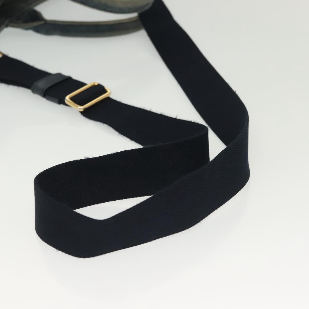 PRADA Canapa PM Hand Bag Denim 2way Blue Gold Auth 141917