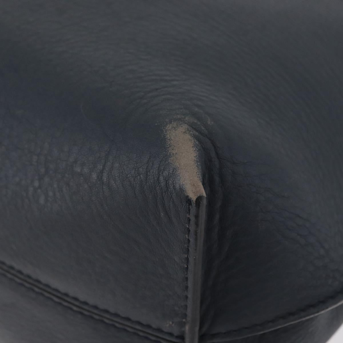 FENDI All In Shopping Tote Bag Leather Navy Auth 141928