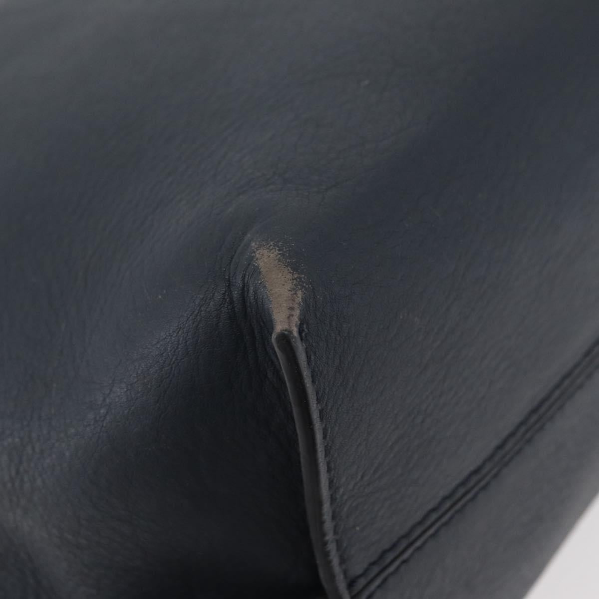 FENDI All In Shopping Tote Bag Leather Navy Auth 141928