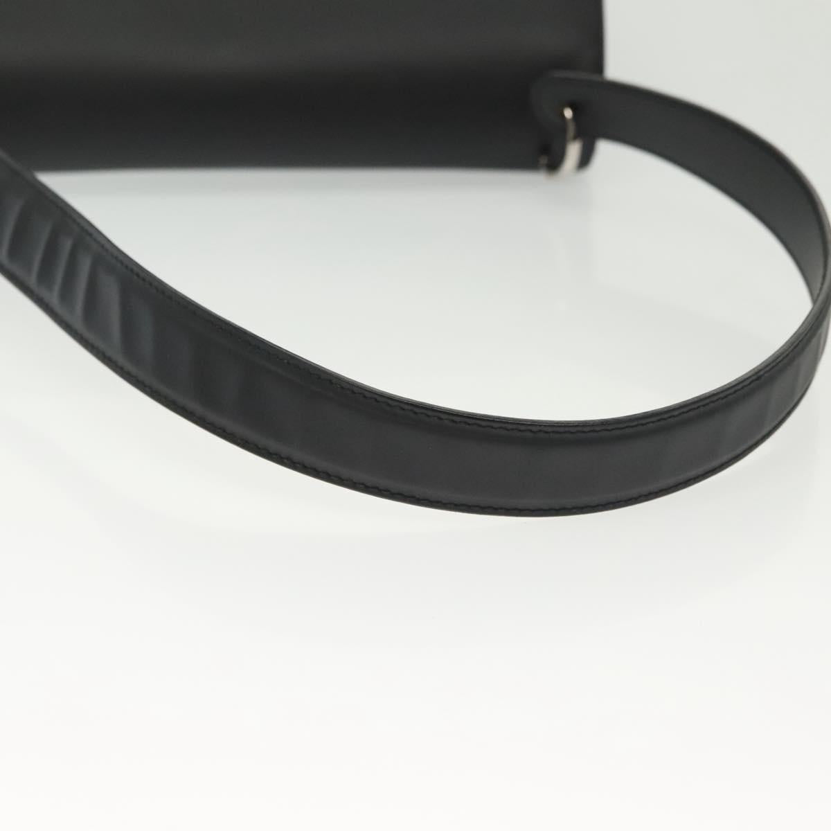 Salvatore Ferragamo Vala Shoulder Bag Leather Black Silver Auth 141933