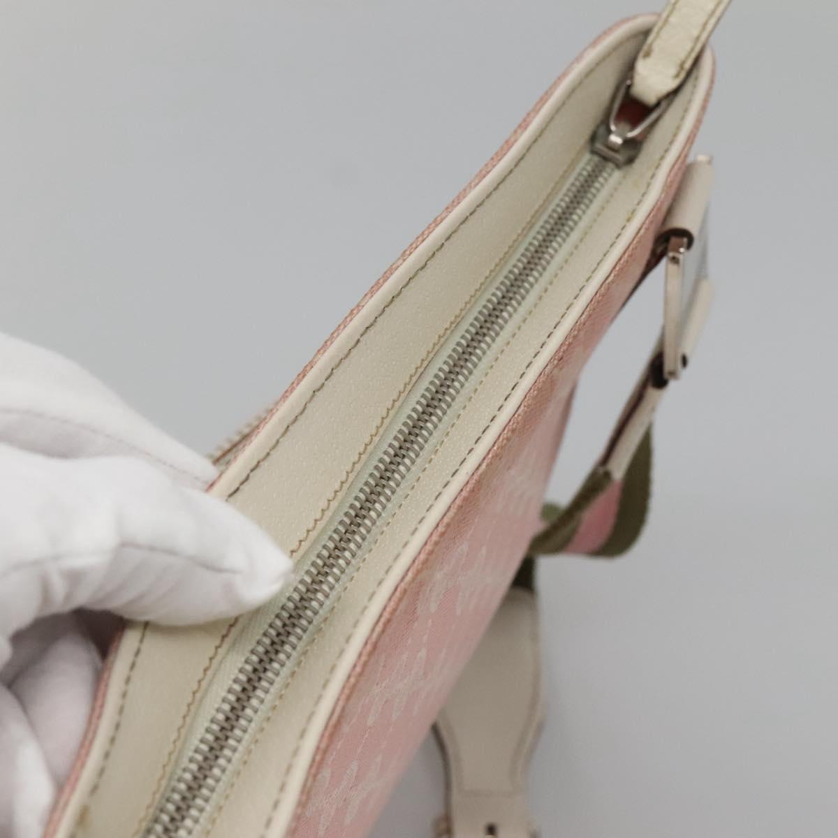 GUCCI GG Canvas Sherry Line Tote Bag Pink Silver 145809 Auth 141943