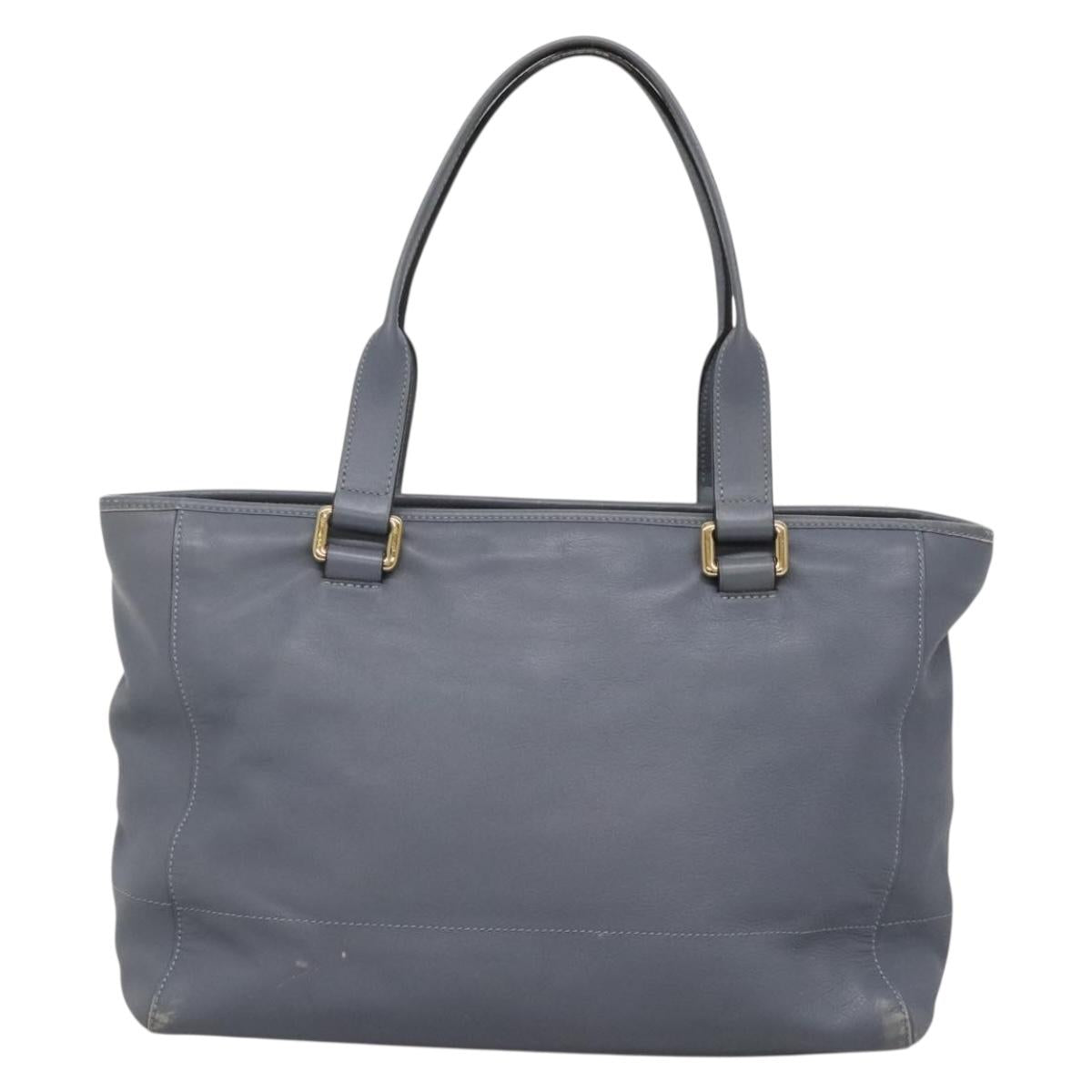 LOEWE Anagram Tote Bag Leather Purple Gold Auth 141948