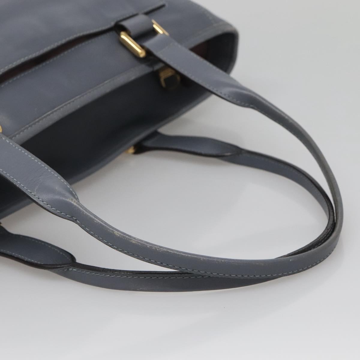 LOEWE Anagram Tote Bag Leather Purple Gold Auth 141948