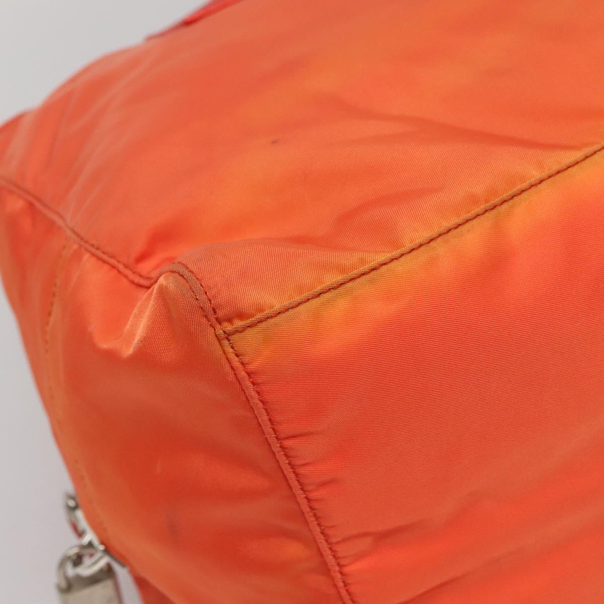 PRADA Shoulder Bag Nylon Orange Silver Auth 141967