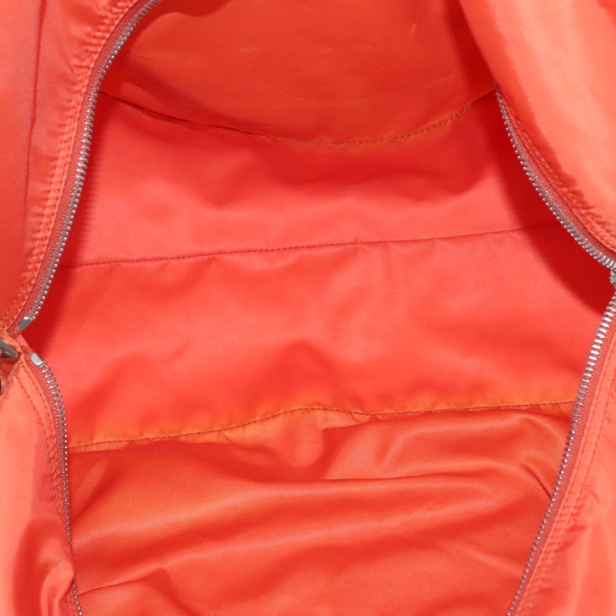 PRADA Shoulder Bag Nylon Orange Silver Auth 141967