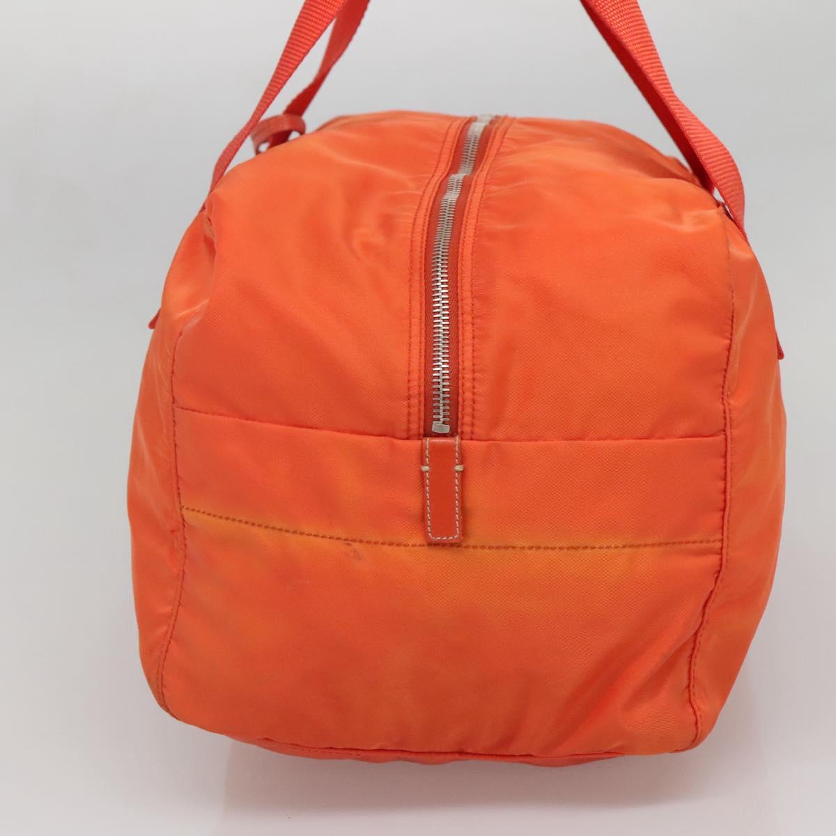PRADA Shoulder Bag Nylon Orange Silver Auth 141967