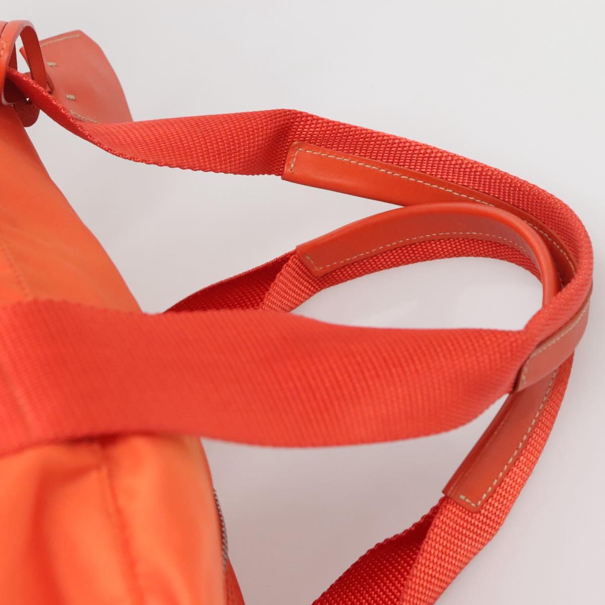 PRADA Shoulder Bag Nylon Orange Silver Auth 141967