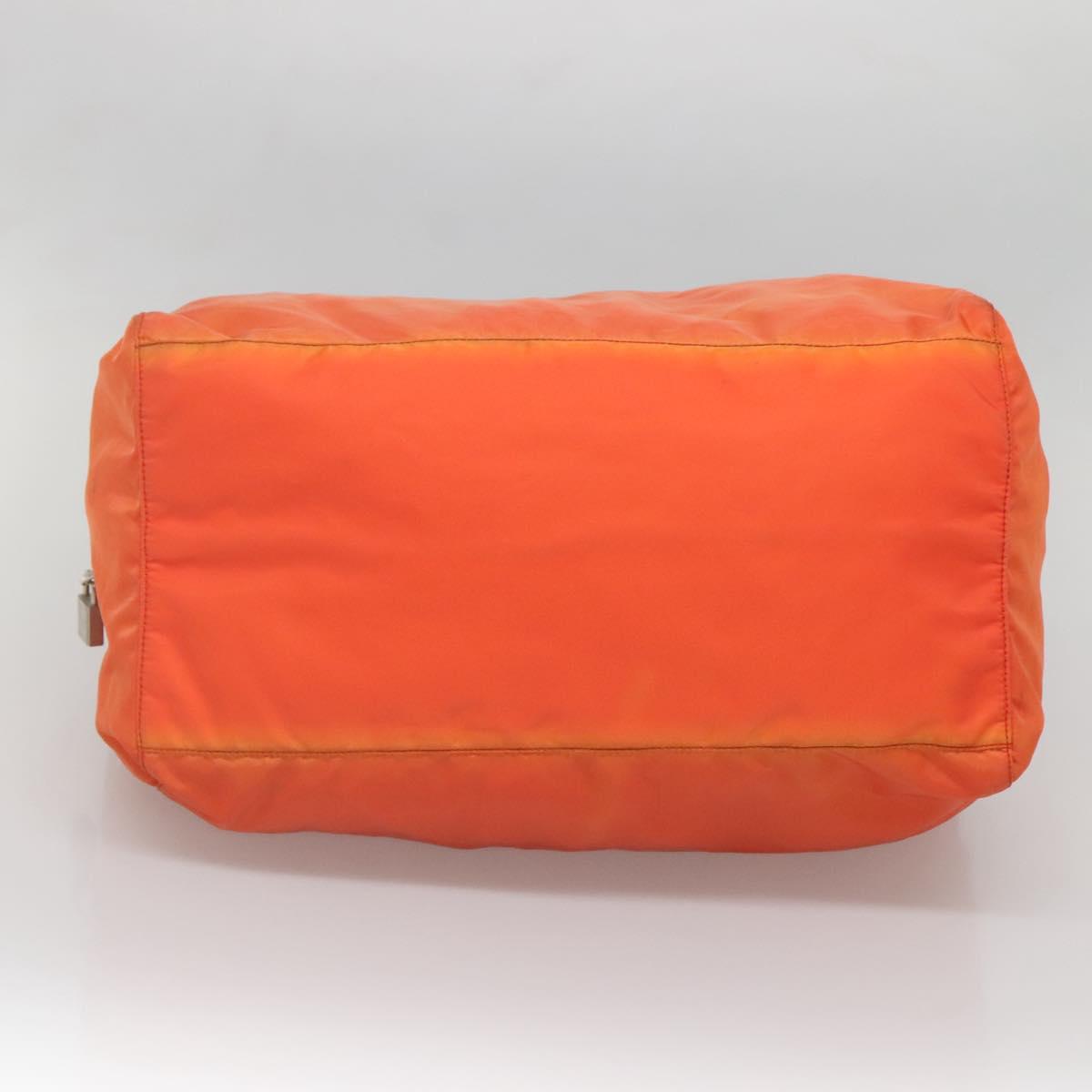 PRADA Shoulder Bag Nylon Orange Silver Auth 141967
