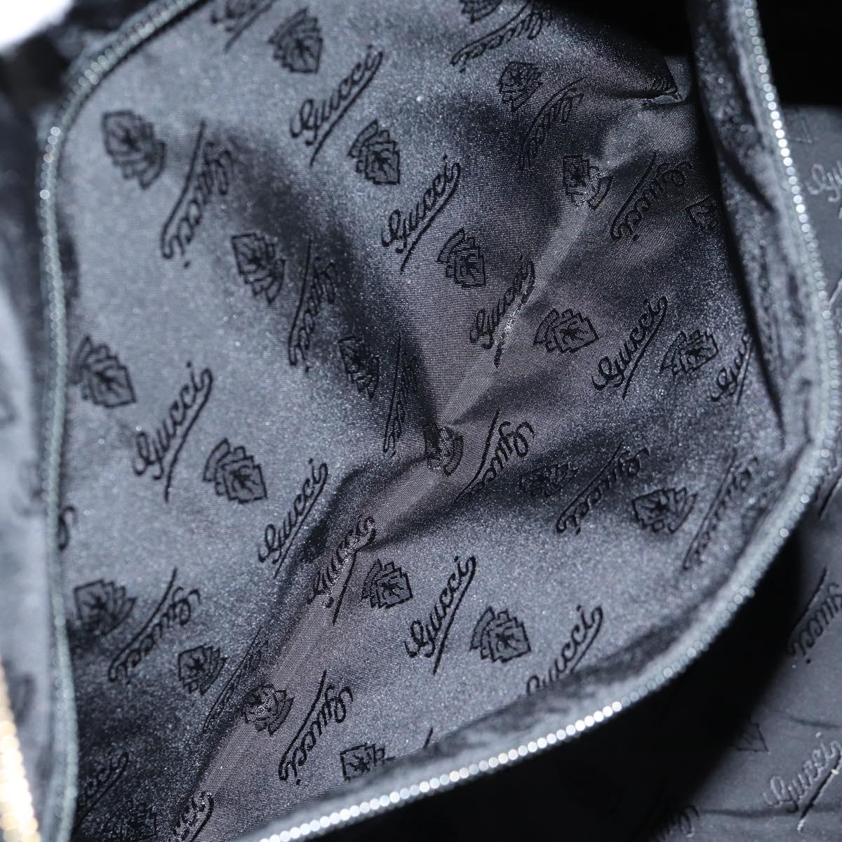 GUCCI GG Canvas Guccissima Boston Bag Leather Black Gold 206500 Auth 141974V