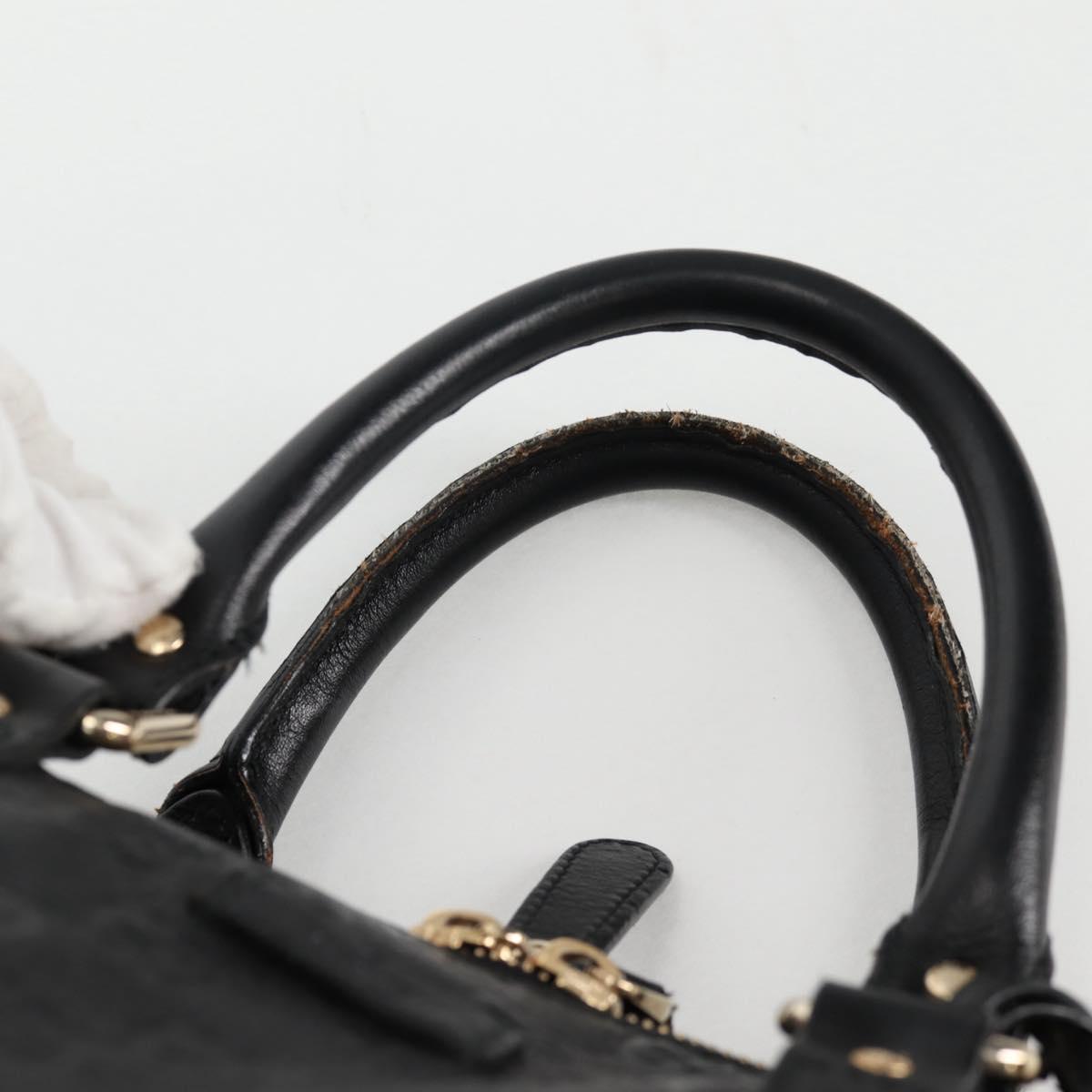 GUCCI GG Canvas Guccissima Boston Bag Leather Black Gold 206500 Auth 141974V