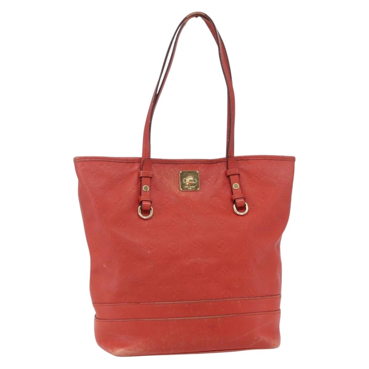 LOUIS VUITTON Monogram Empreinte Citadines PM Bag Orange M40556 LV Auth 141975