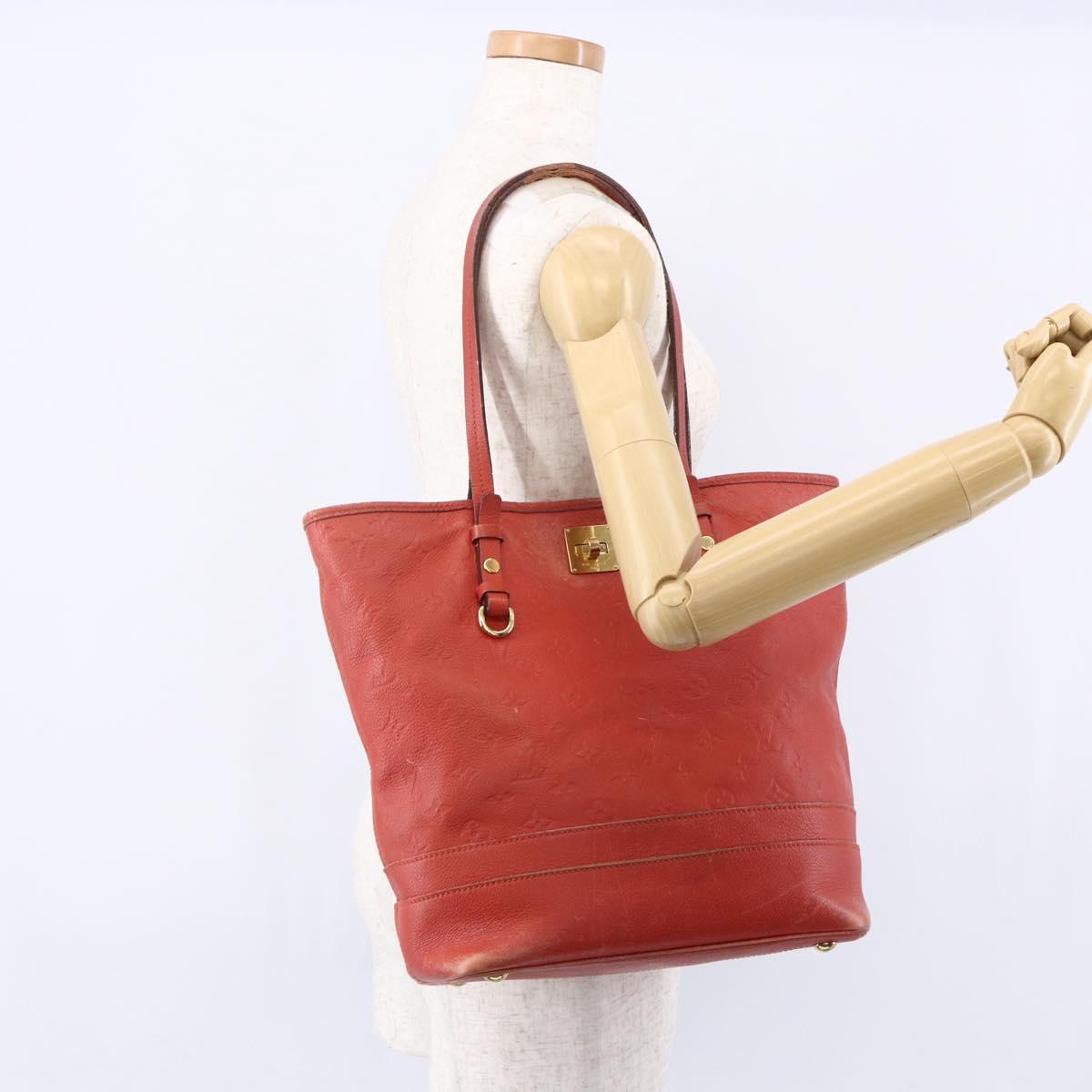 LOUIS VUITTON Monogram Empreinte Citadines PM Bag Orange M40556 LV Auth 141975