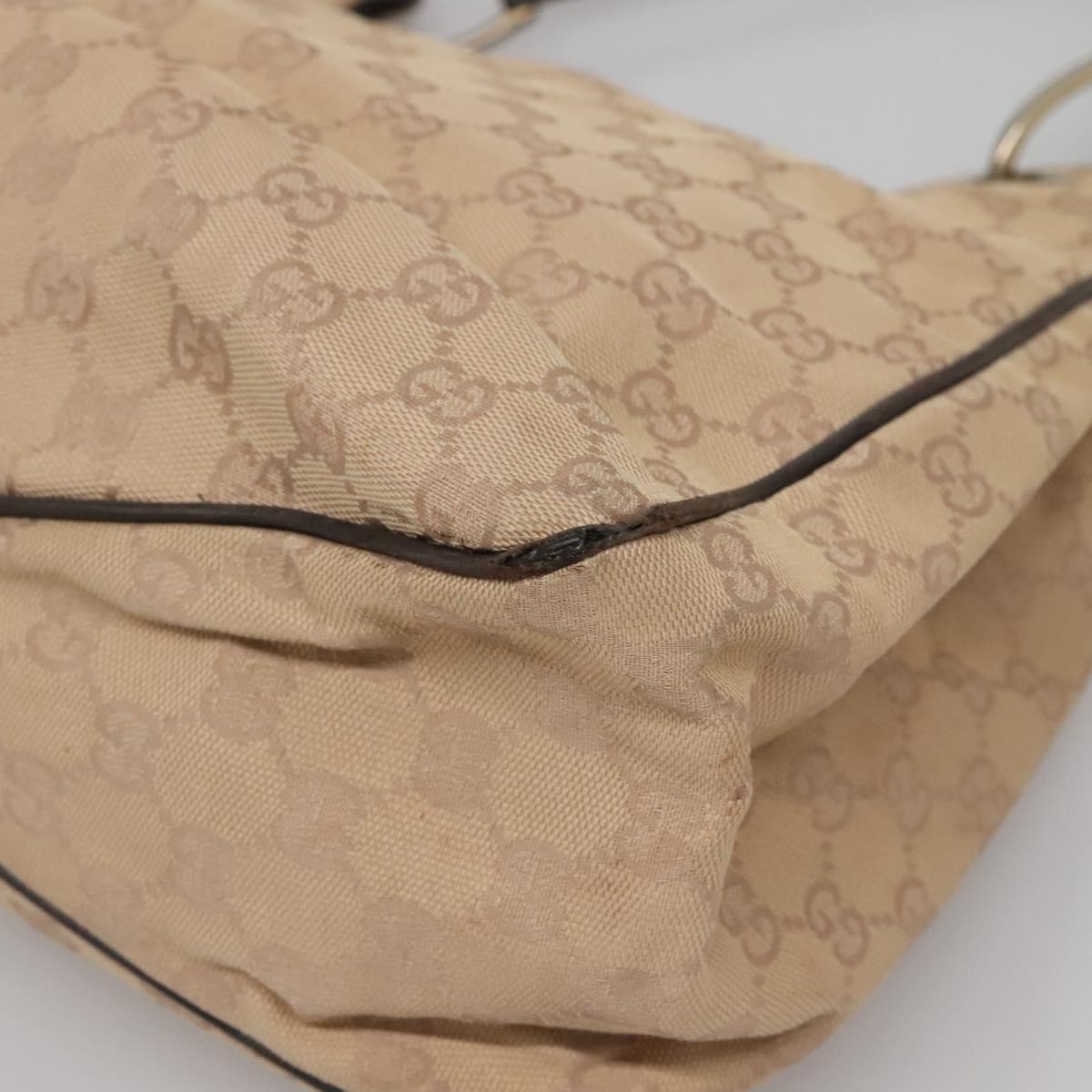 GUCCI GG Canvas Shoulder Bag Outlet Beige Gold 257268 Auth 141978