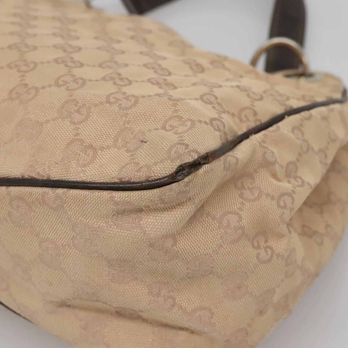 GUCCI GG Canvas Shoulder Bag Outlet Beige Gold 257268 Auth 141978