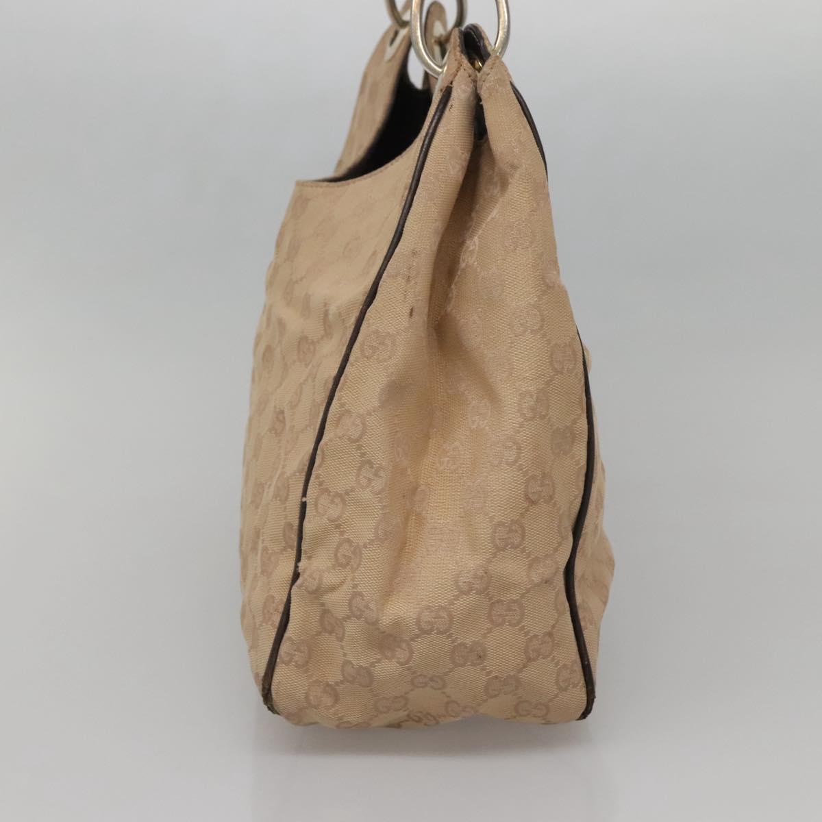 GUCCI GG Canvas Shoulder Bag Outlet Beige Gold 257268 Auth 141978