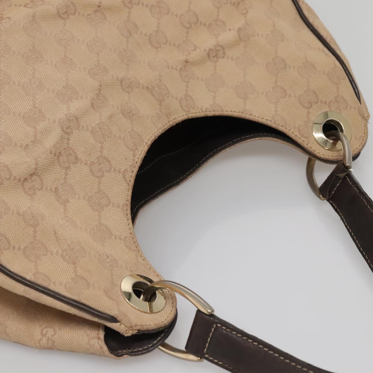 GUCCI GG Canvas Shoulder Bag Outlet Beige Gold 257268 Auth 141978