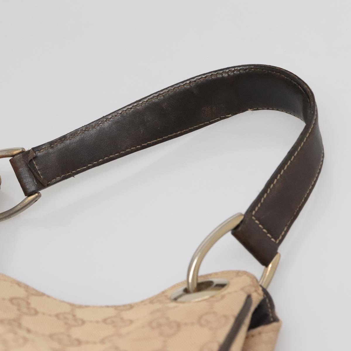 GUCCI GG Canvas Shoulder Bag Outlet Beige Gold 257268 Auth 141978