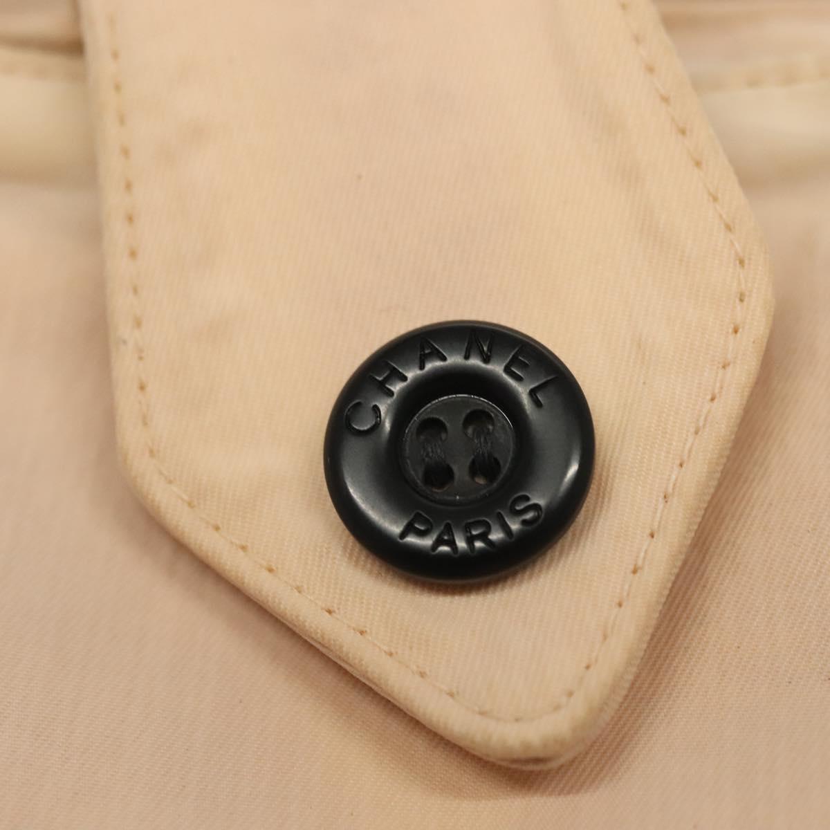 CHANEL COCO Mark Hand Bag Nylon Beige Gold CC Auth 141982