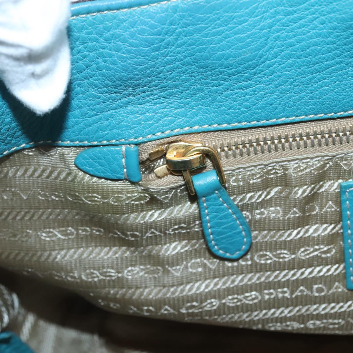 PRADA Studs Tote Bag Canvas Leather Beige Gold Auth 141984V