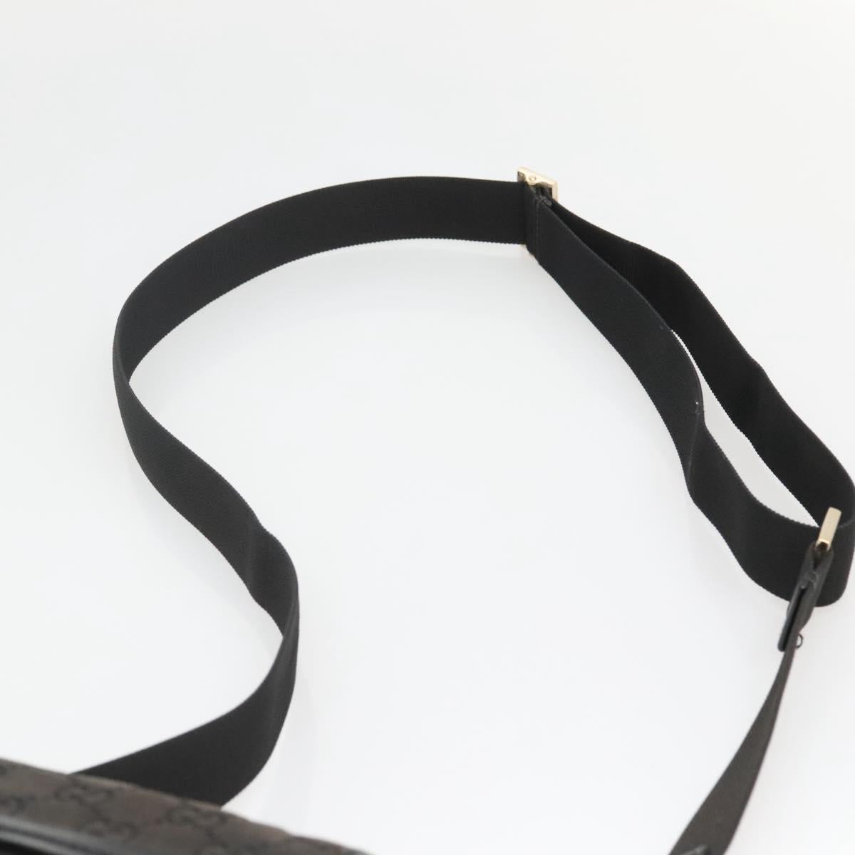 GUCCI GG Canvas Shoulder Bag Black Gold 019 0375 Auth 141991