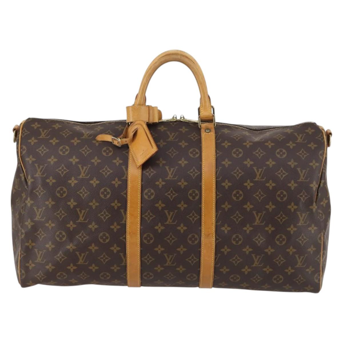 LOUIS VUITTON Monogram Keepall Bandouliere 55 Boston Bag M41414 LV Auth 141999