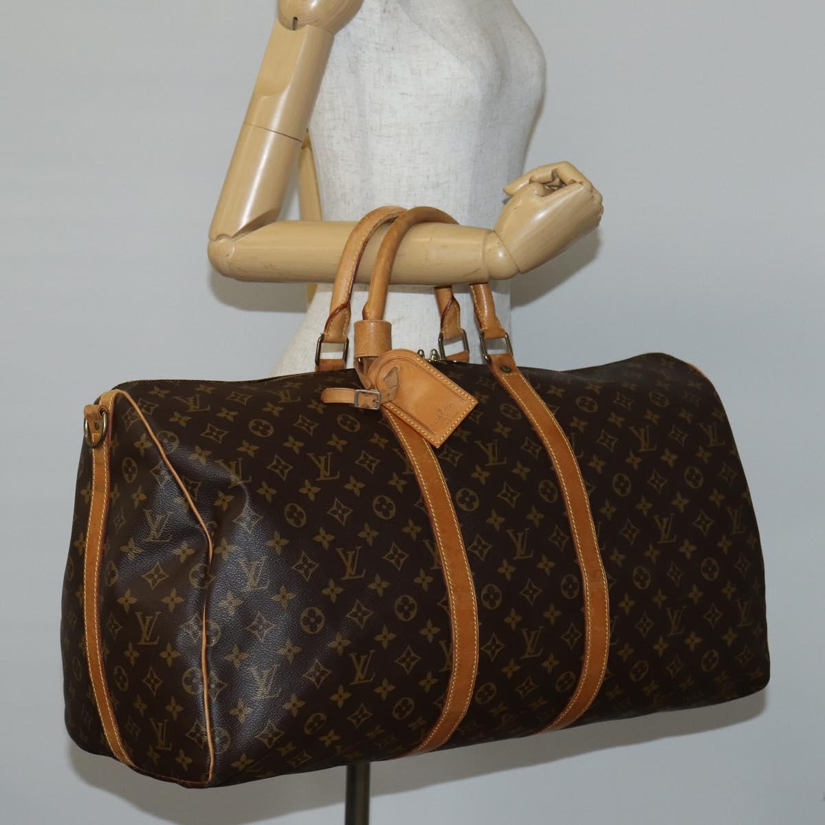 LOUIS VUITTON Monogram Keepall Bandouliere 55 Boston Bag M41414 LV Auth 141999