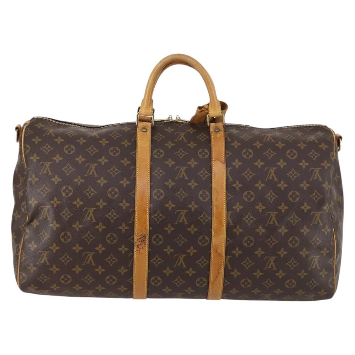 LOUIS VUITTON Monogram Keepall Bandouliere 55 Boston Bag M41414 LV Auth 141999