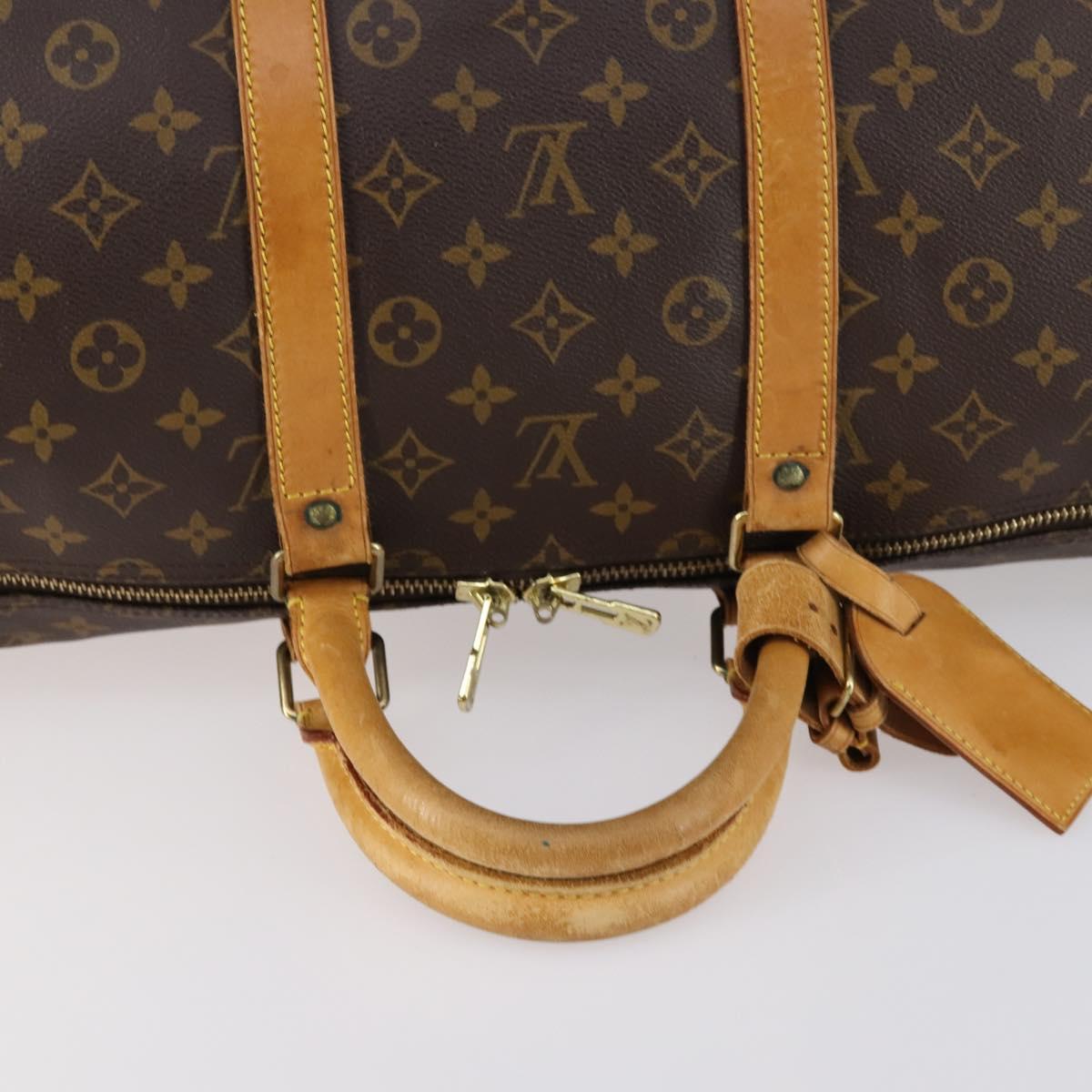 LOUIS VUITTON Monogram Keepall Bandouliere 55 Boston Bag M41414 LV Auth 141999