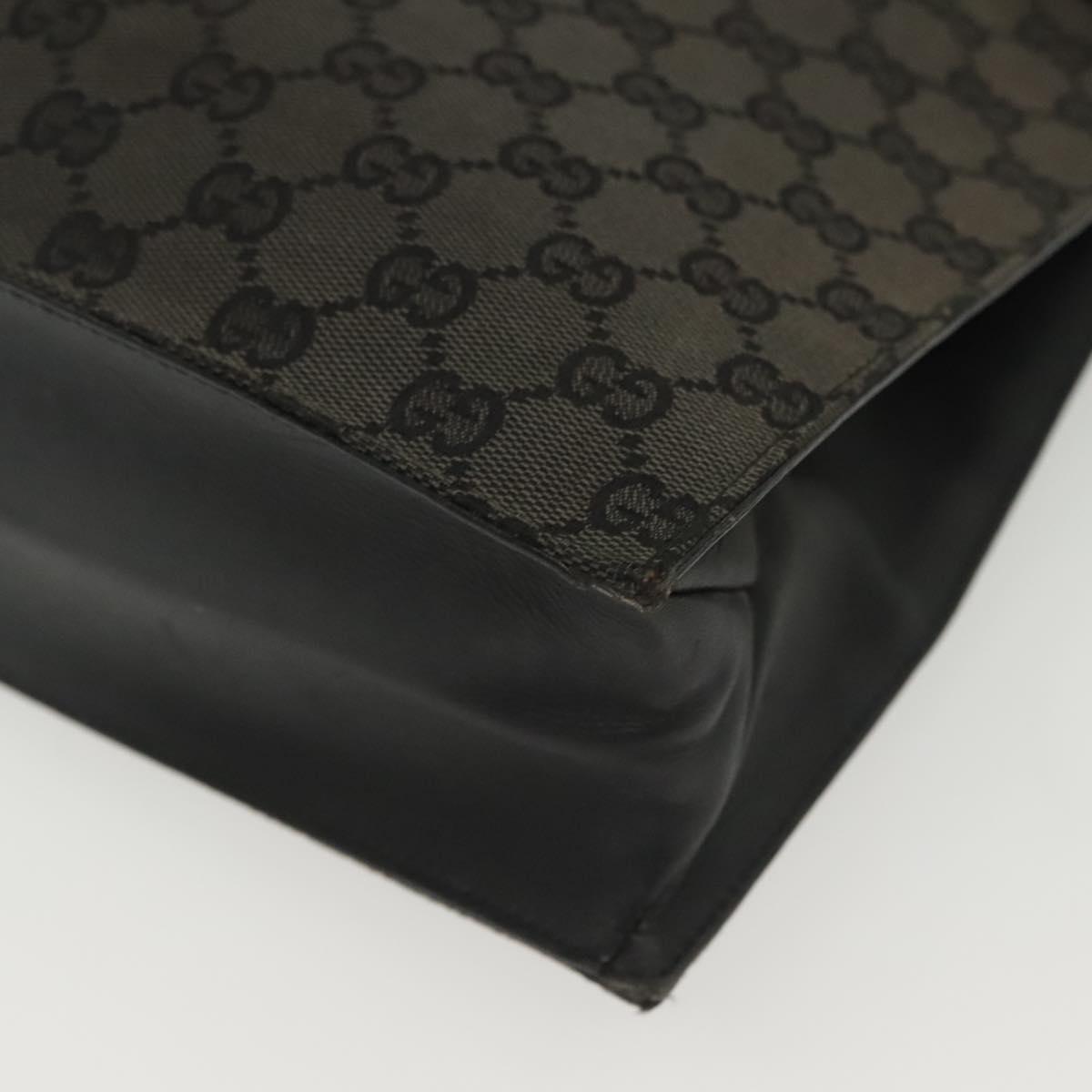 GUCCI GG Canvas Tote Bag Black Silver 002 1053 Auth 142008