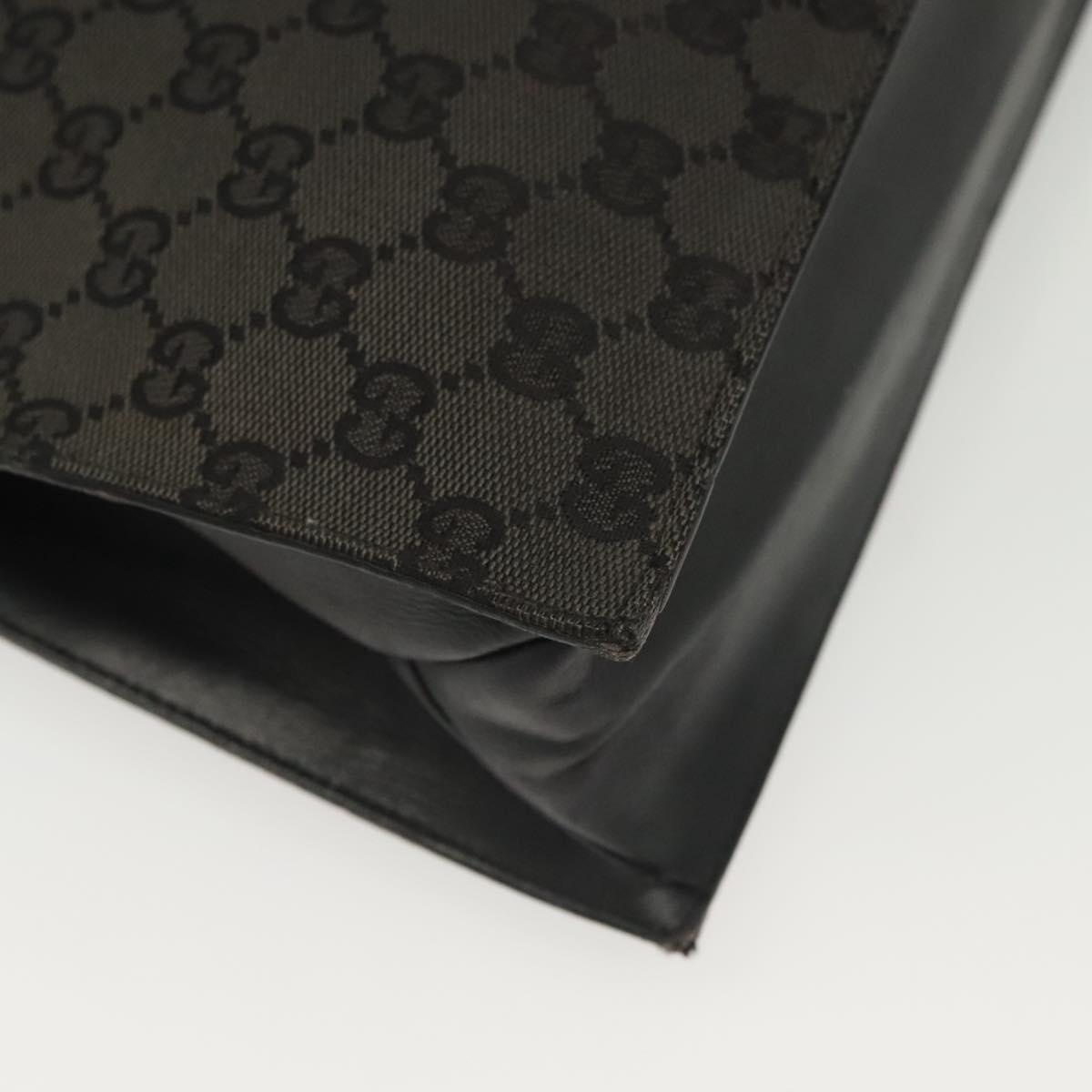 GUCCI GG Canvas Tote Bag Black Silver 002 1053 Auth 142008